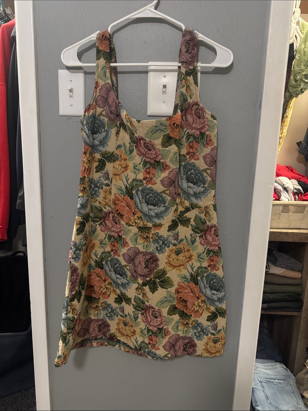 PrettyLittleThing Multicolor Floral Tapestry Mini Dress